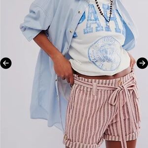NWT Free People Harriet Striped Shorts/ Mauve Combo/ XS
